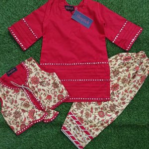 Red 3pc koti dress