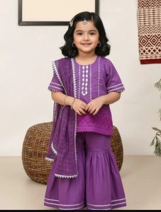 lilac gharara set 3pc
