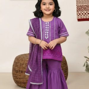 lilac gharara set 3pc