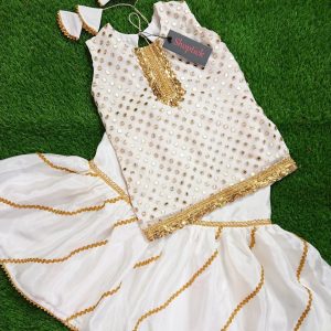 White fancy lining gharara suit(2year)