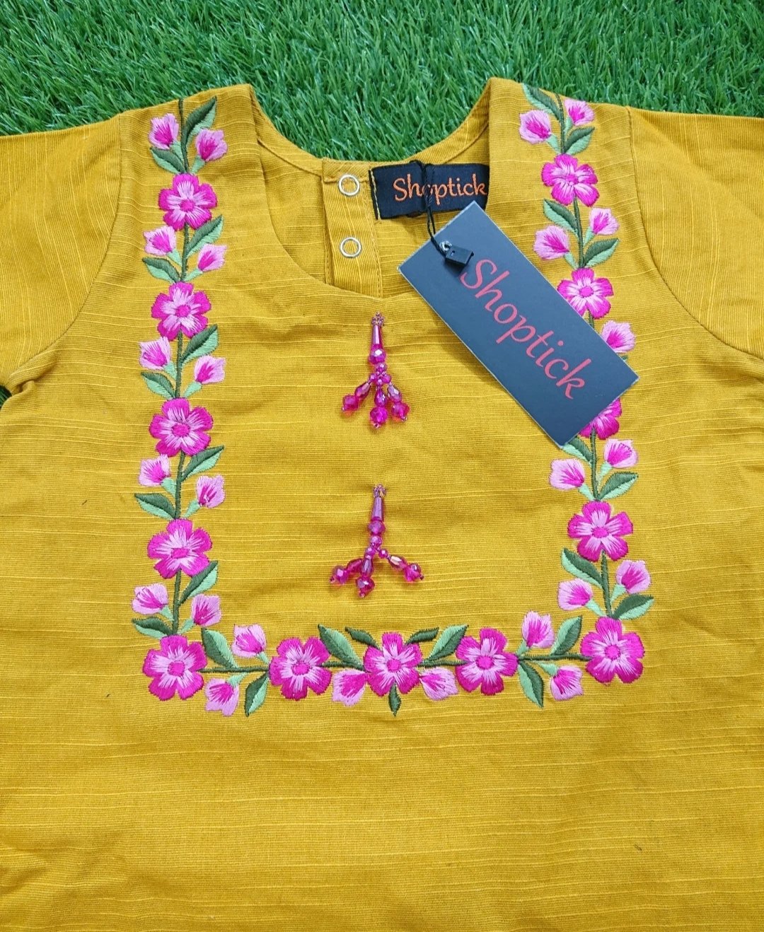 Mustard Embroidery suit (2year) - Image 2