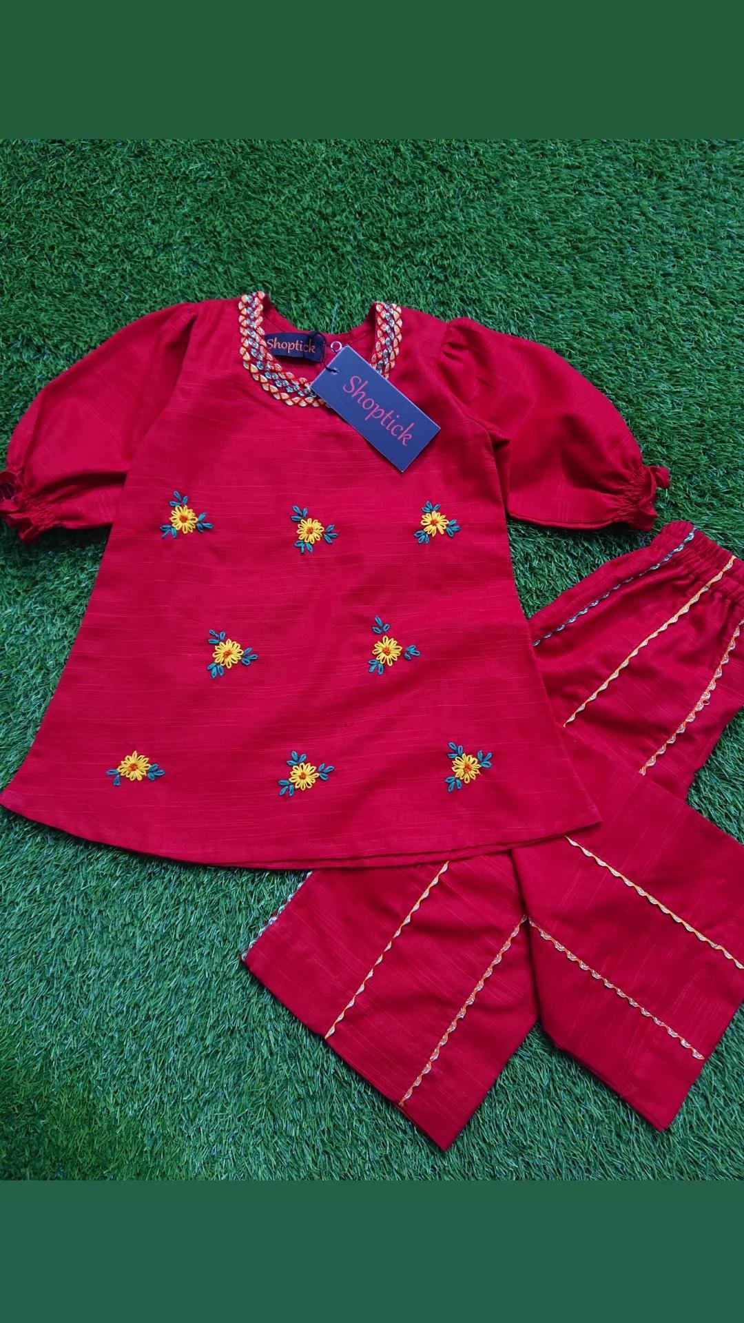 Red Embroidery 2pc