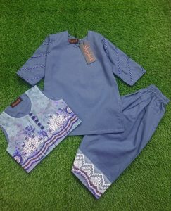 Embroided koti suit 3pc