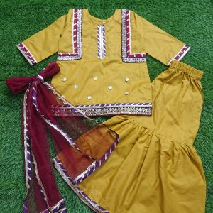 Mehendi Green Gharara 3pc Suit